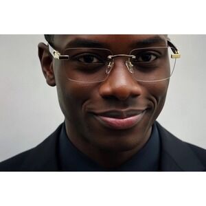 Men Fashion Eye Glasses Clear Lens Style Rectangular Small Gold Frame‎ Migos New